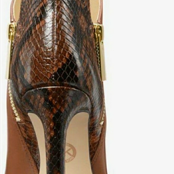 Alane Leather and Python Embossed Open-Toe Ankle B - Picture 4 of 6